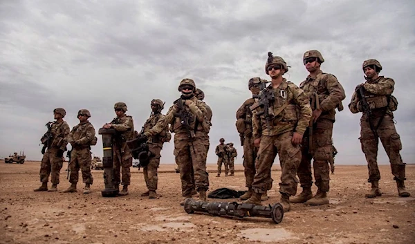 American occupation forces are seen during an exercise in northeastern Syria. (AP)