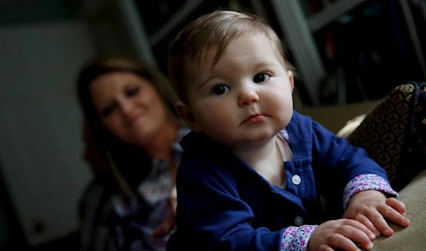 Baby Kennedy Gooding, a child victim of an opioid-dealing parent, in 2015 (Reuters)