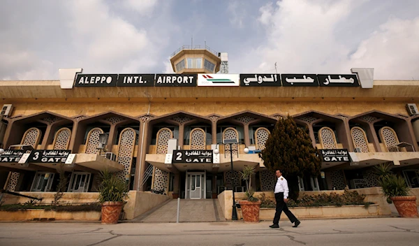 A man walks at Aleppo international airport after it was reopened for the first time in years, Syria February 19, 2020. (Reuters)