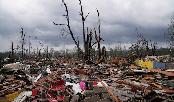 The remains of several homes are seen after the National Weather Service (NWS) reported that a large tornado hit Troup County, in Georgia on March 26, 2023 (Reuters)