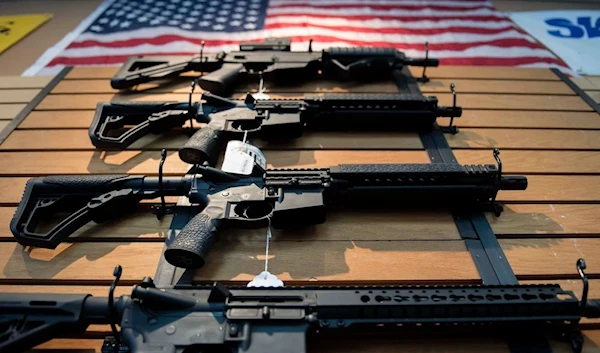 A display of assault rifles at Blue Ridge Arsenal gun store in Chantilly, Virginia, US, 6 October 2017. (AFP)