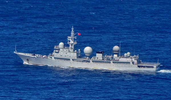 Chinese People's Liberation Army-Navy (PLA-N) Intelligence Collection Vessel Haiwangxing operating off the north-west shelf of Australia, Wednesday, May 11, 2022. (AP)