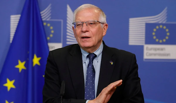 The European Union's foreign policy chief Josep Borrell attends a news conference after the Russian special military operation was launched in Ukraine, Brussels, Belgium, 27 February 2022. (Reuters)