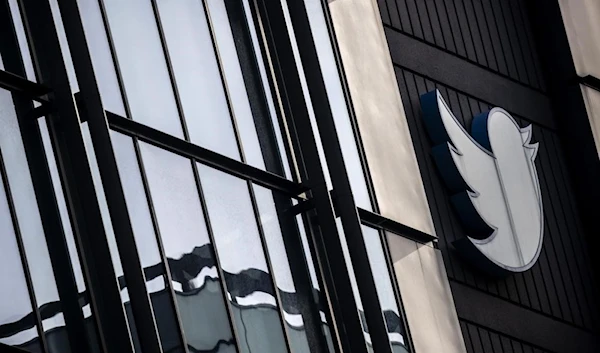 The Twitter logo is seen at the social media company's headquarters in San Francisco on Friday, Nov. 11, 2022. (AP)