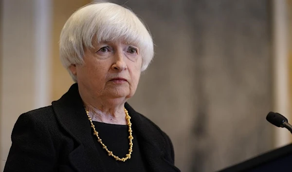 Treasury Secretary Janet Yellen listens to a question during a news conference at the Treasury Department in Washington, Thursday, April 21, 2022. (AP)