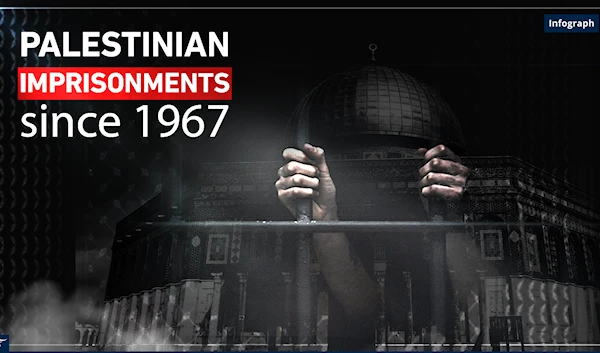 How many Palestinians have been imprisoned since the 1967 Naksa?