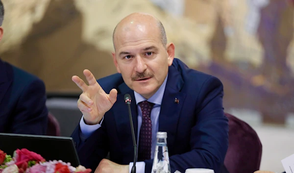 Turkish Interior Minister Suleyman Soylu speaks during a news conference in Istanbul, Turkey, August 21, 2019 (Reuters)