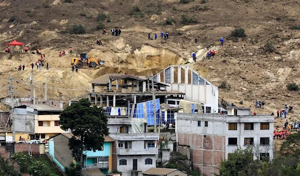 Site of the landslide, in Alusi, Ecuador, triggered by heavy rains, March 28, 2023. (REUTERS)