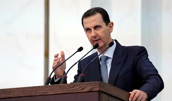 Syrian President Bashar al-Assad addresses parliament in Damascus, Syria on August 12, 2020 (Reuters)