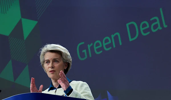 European Commission President Ursula von der Leyen presents a "communication" detailing the EU's "Green Deal Industrial Plan" in Brussels, Belgium February 1, 2023 (Reuters)"