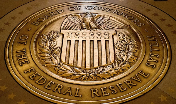 The seal of the Board of Governors of the United States Federal Reserve System is displayed in the ground at the Marriner S. Eccles Federal Reserve Board Building in Washington, Feb. 5, 2018. (AP)