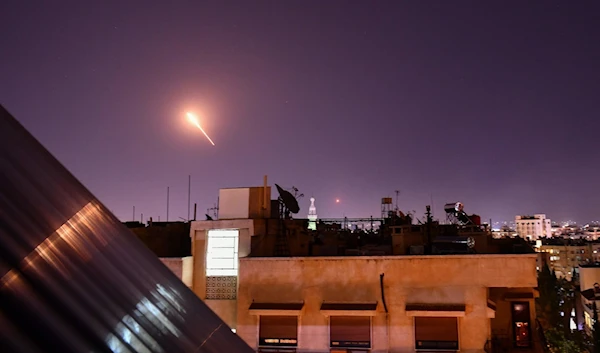 Syrian air defenses respond to an Israeli missile attack on the Capital Damascus, 20 July 2020. (AFP)