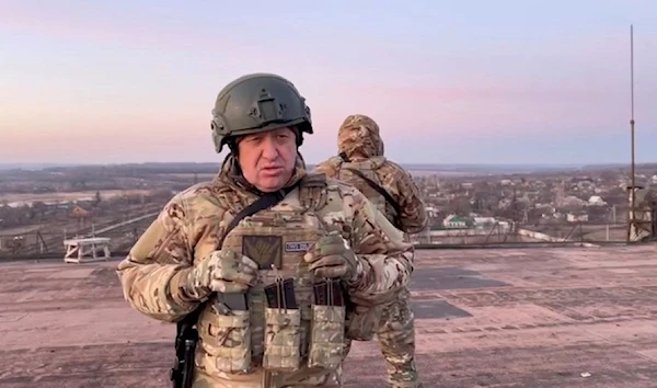 Yevgeny Prigozhin, founder of Russia's Wagner mercenary force, speaks in Paraskoviivka, Ukraine in this still image from an undated video released on March 3, 2023 (Reuters)