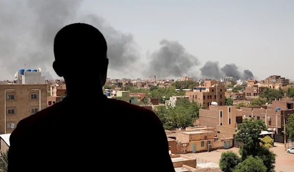 Smoke is seen in Khartoum, Sudan, Saturday, April 22, 2023. (AP)