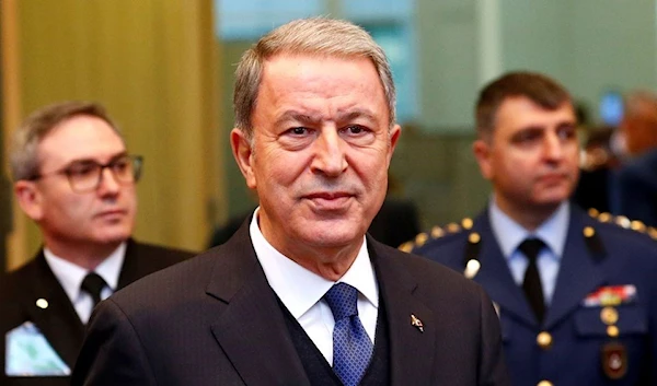 Turkish Defence Minister Hulusi Akar present at meeting between NATO defence ministers at NATO headquarters in Brussels, Belgium 12 February 2020. (Reuters)