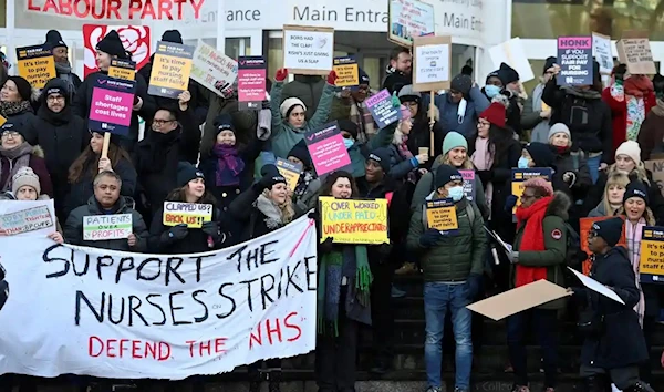 The nurses’ strike in London earlier this year. (Reuters)