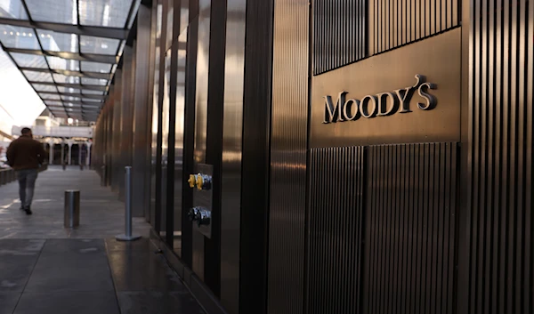 Signage is seen outside the Moody's Corporation headquarters in Manhattan, New York, U.S., November 12, 2021. (REUTERS)