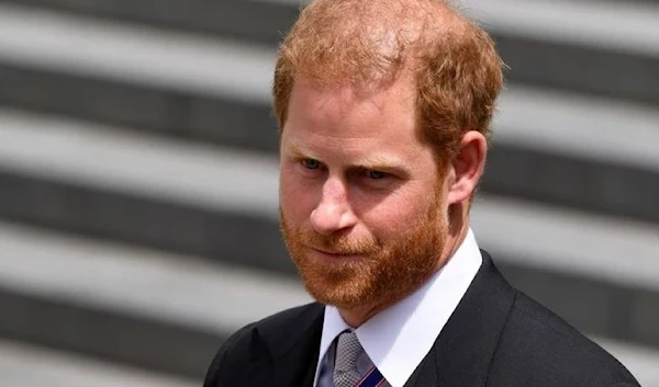 Britain's Prince Harry leaves after attending the National Service of Thanksgiving at St Paul's Cathedral during the Queen's Platinum Jubilee celebrations in London, Britain, June 3, 2022. (Reuters)