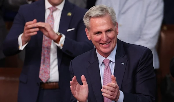 US House Republican Leader Kevin McCarthy in the House Chamber at the U.S. Capitol Building on January 07, 2023 in Washington, DC, US (AFP)