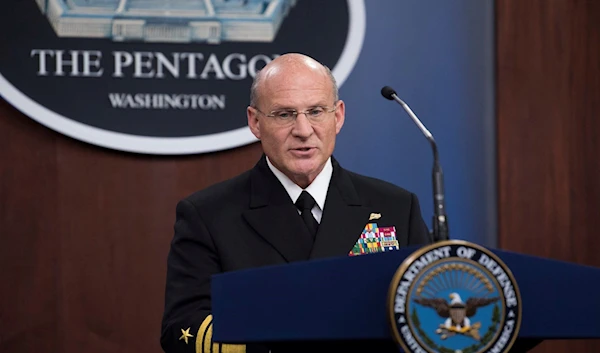 Chief of Naval Operations Adm. Michael M. Gilday at a Pentagon press briefing, in Washington, DC on April 2, 2020 (Department of Defense)