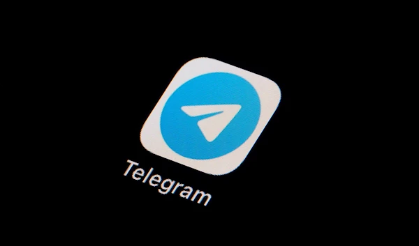 The icon for the instant messaging Telegram app is seen on a smartphone, February 28, 2023, in Marple Township, Pennsylvania (AP)