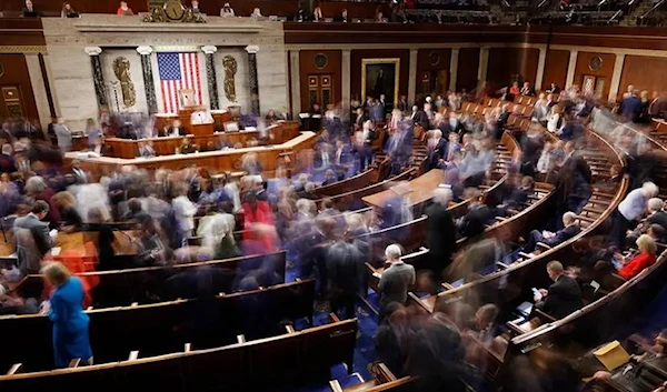 Congress members leave the House Chamber January 03, 2023 (AFP)