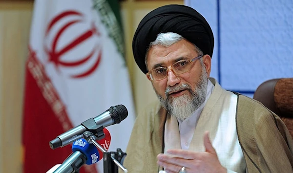 Iranian Intelligence Minister Esmaeil Khatib speaks during a press conference