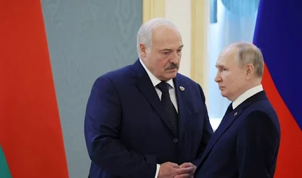 Russian President Vladimir Putin and Belarusian President Alexander Lukashenko attend a meeting of the Supreme State Council of the Union State of Russia and Belarus at the Kremlin in Moscow, Russia April 6, 2023. (REUTERS)