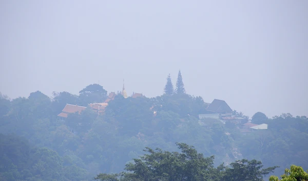 A thick layer of smog covers Wat Phra That Doi Suthep in Chiang Mai province, Thailand, Tuesday, April 2, 2019. (AP)