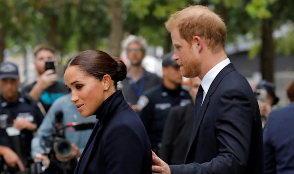 Prince Harry and Meghan, Duke and Duchess of Sussex, in New York City on September 23, 2021 (Reuters)