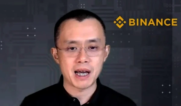 Binance CEO Changpeng Zhao answers a question during a Zoom meeting interview with The Associated Press on Tuesday, Nov. 16, 2021. (AP)