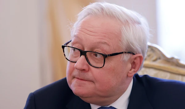 Russian Deputy Foreign Minister Sergei Ryabkov attends the talks between Russian Foreign Minister Sergey Lavrov and Iranian Foreign Minister Hossein Amir Abdollahian in Moscow, Russia, Tuesday, March 15, 2022. (AP)