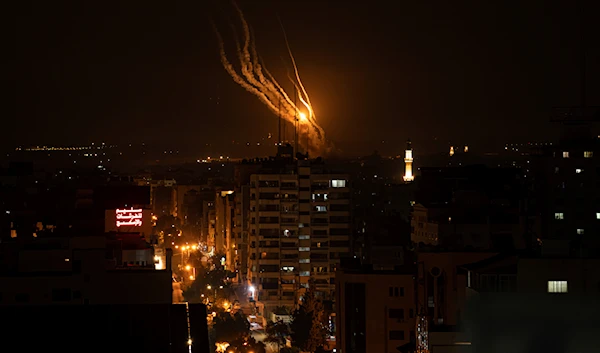 Rockets are launched from the Gaza Strip toward the Israeli occupation, Gaza City, occupied Palestine May 11, 2023 (AP)