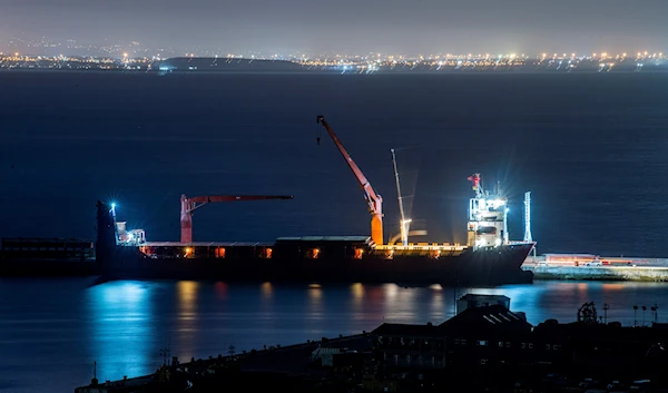 The Russian vessel, Lady R, is docked at the Simon's Town Naval Base near Cape Town, South Africa, Thursday, Dec. 8, 2022. (AP)