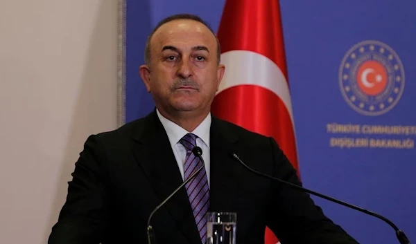 Turkish Foreign Minister Mevlut Cavusoglu holds a press conference in Istanbul, Turkey, 3 November 2022. (Reuters)