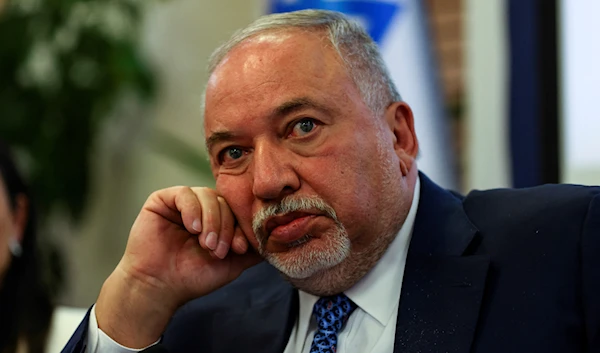 Former Israeli Finance Minister Avigdor Lieberman attends a press conference in the Finance ministry in Jerusalem June 12, 2022. (Reuters)