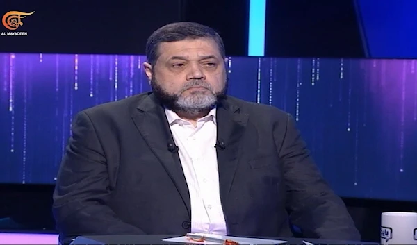 Hamas representative in Lebanon Osama Hamdan during an interview for Al Mayadeen, May 15, 2023 (Screengrab)