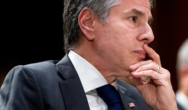 US Secretary of State Antony Blinken appears before a Senate Appropriations hearing on the President's proposed budget request for fiscal year 2024, on Capitol Hill in Washington, Tuesday, May 16, 2023. (AP)