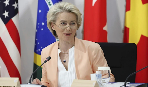 European Commission President Ursula von der Leyen attends an event on global infrastructure and investment during the G7 Summit in Hiroshima, Japan, Saturday, May 20, 2023. (AP)