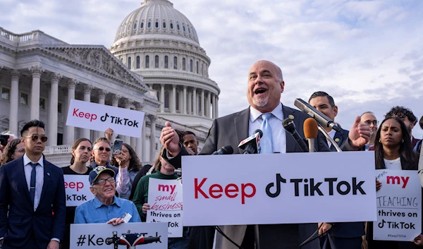 Rep. Mark Pocan, D-Wis., leads a rally to defend TikTok, joined by the popular app's supporters, at the Capitol in Washington, Wednesday, March 22, 2023. (AP)