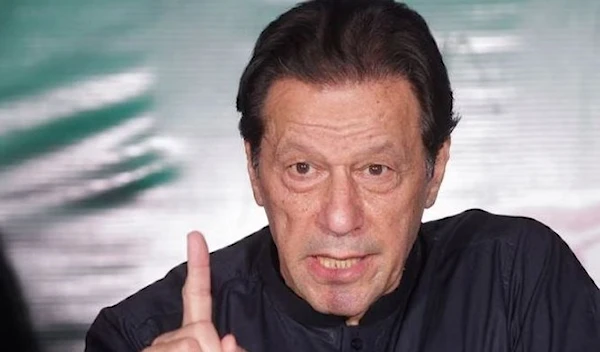 Pakistan's former Prime Minister Imran Khan, gestures as he speaks to the members of the media at his residence in Lahore, Pakistan May 18, 2023. (Reuters)