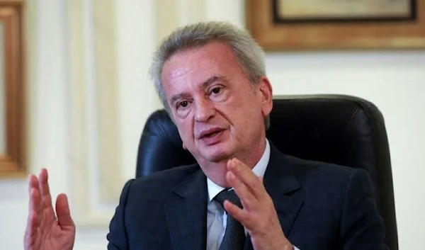 Lebanon's Central Bank Governor Riad Salameh speaks during an interview for Reuters Next conference, in Beirut, Lebanon November 23, 2021. (Reuters)