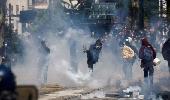 Clashes between police and activists in Paris