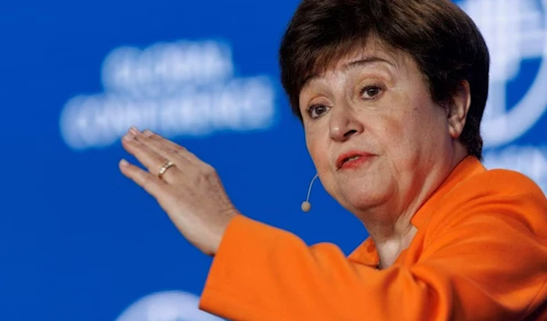 Kristalina Georgieva, Managing Director of the IMF speaks at the 2023 Milken Institute Global Conference in Beverly Hills, California, US, May 1, 2023. (Reuters)