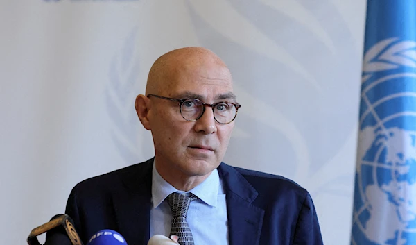 Newly appointed United Nations High Commissioner for Human Rights Volker Turk gives a statement during a news conference at Palais Wilson in Geneva, Switzerland November 2, 2022 (Reuters)