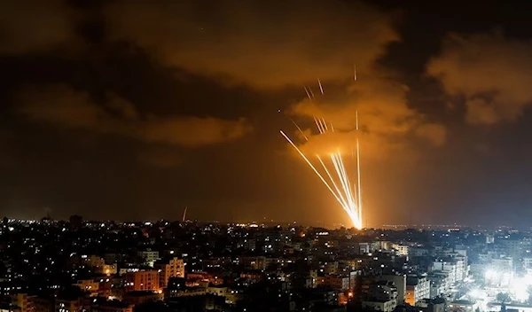 Palestinian resistance fighter fire rockets into occupied Palestine from Gaza, Palestine, 5 August 2022. (Reuters)