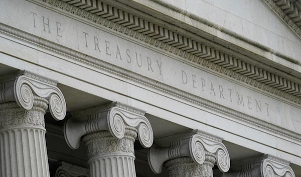 The US Treasury Building is viewed in Washington, US on May 4, 2021. (AP)