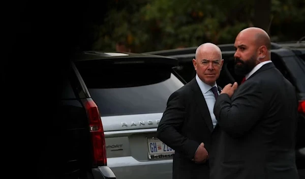 Department of Homeland Security (DHS) Secretary Alejandro Mayorkas leaves the Eisenhower Executive Office Building in Washington, U.S., April 25, 2023 (Reuters)