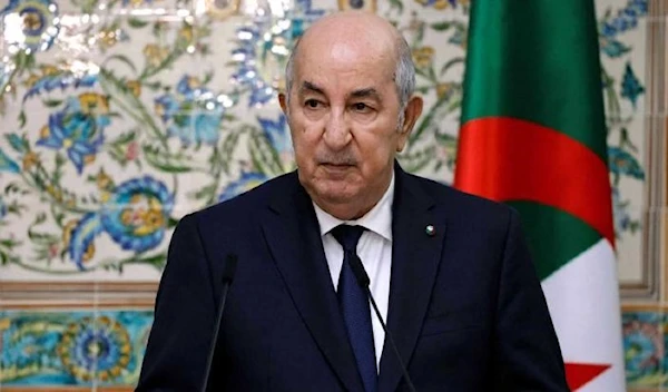 Algerian President Abdelmadjid Tebboune speaks during a press conference at the presidential palace in Algiers, August 25, 2022. (AFP)