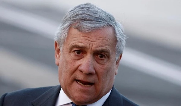 Italian Foreign Minister Antonio Tajani talks to reporters prior to the arrival of evacuees coming from conflict-ridden Sudan, at the Ciampino airport, Rome, Italy, 24 April 2023. (Reuters)